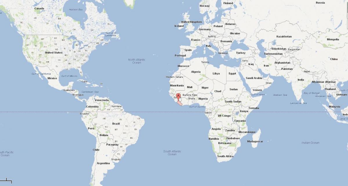 利比里亚在世界地图上的位置
