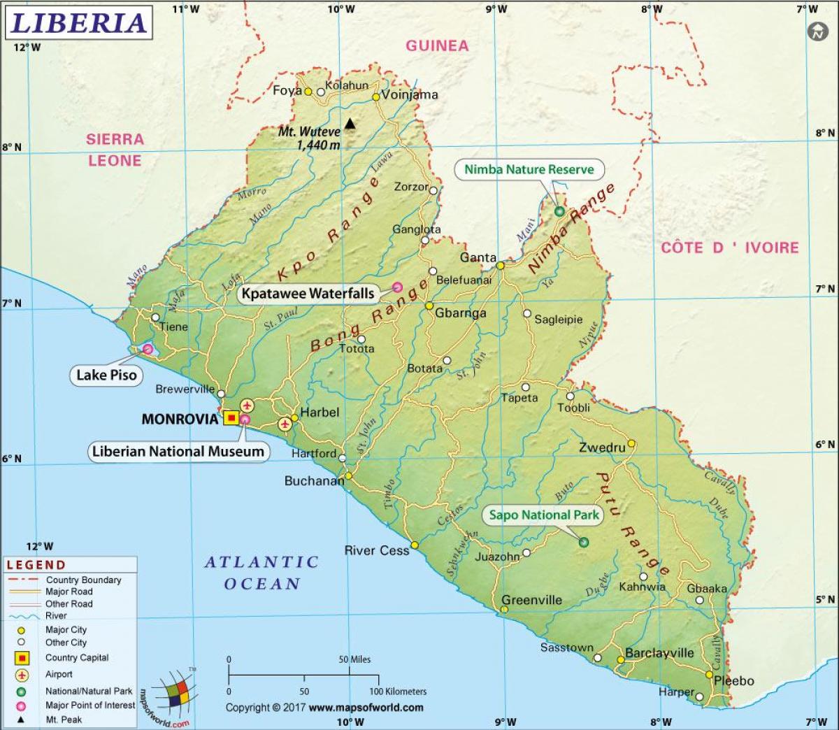 利比里亚地图