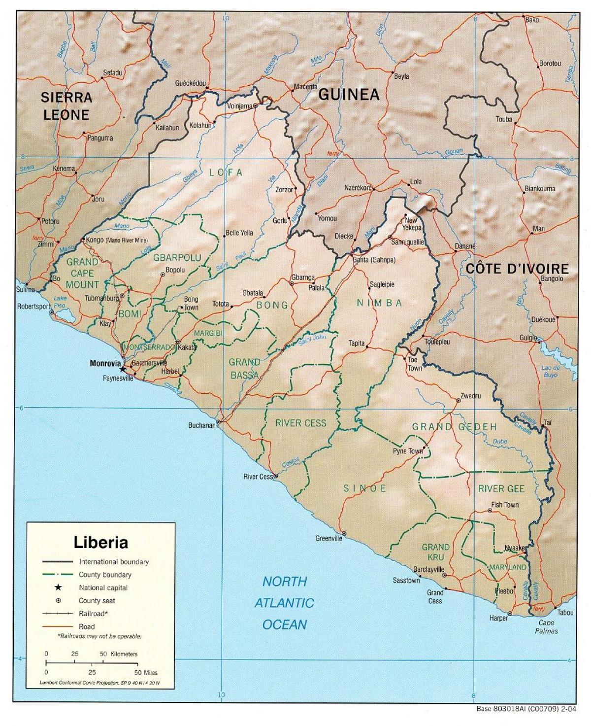 地图的地理地图的利比里亚