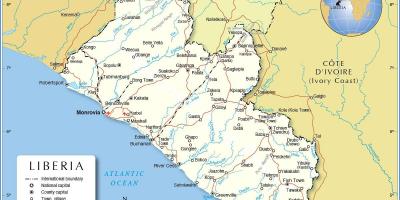 地图的比里亚西部非洲