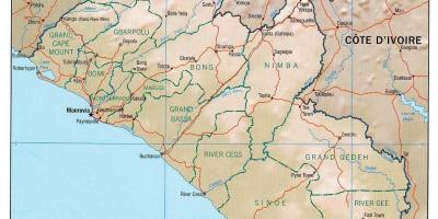 地图的地理地图的利比里亚