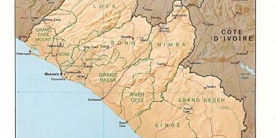 绘制的地形图的利比里亚